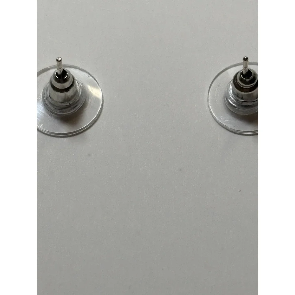 #19. Silver-tone Crescent Stud Earrings